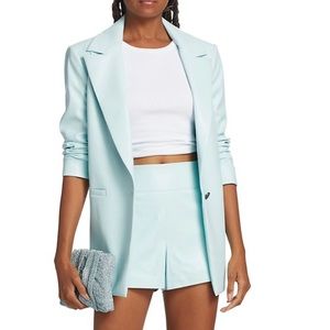 ALICE & OLIVIA vegan leather loose blazer